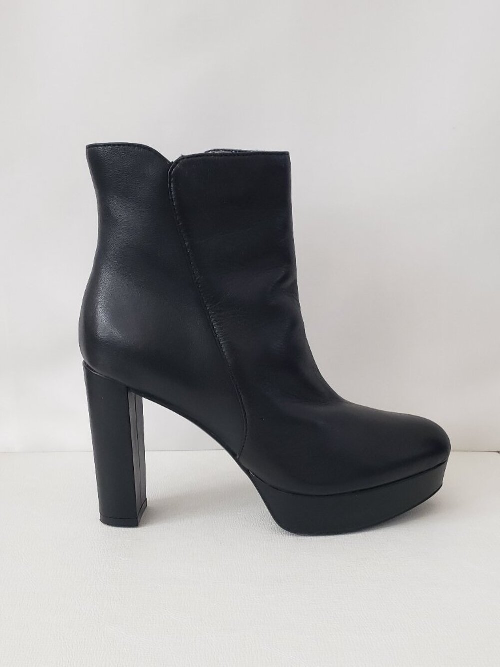Naturalizer Flavio Platform Dress Ankle Bootie Black Leather Women's Size US 6.5